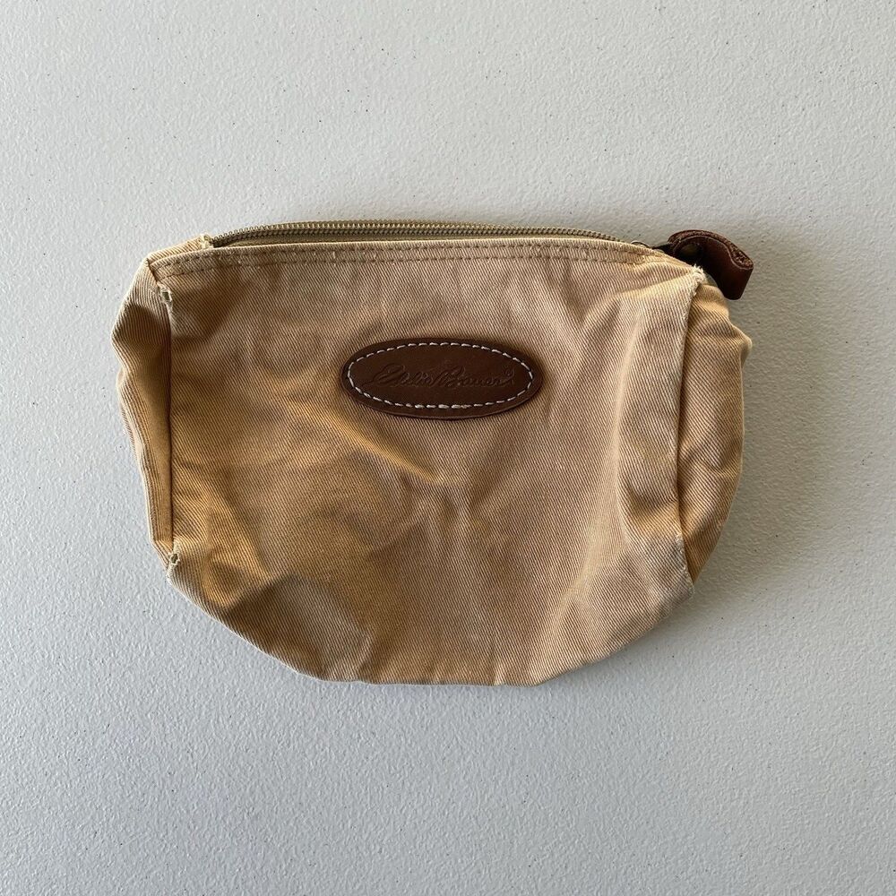 Eddie Bauer Vintage Canvas Leather Satchel Bag Gorpcore Brown Tan 8.5' x 7'